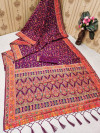 Magenta color pashmina silk saree with weaving work