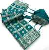 Rama green color soft dola silk saree with zari weaving work