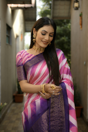Multi color dola silk saree with digital printed work