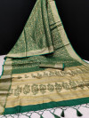Green color soft kanchipuram silk saree with zari work