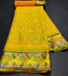 Yellow color brasso silk saree