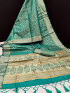 Rama green color soft kanchipuram silk saree with zari work