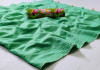 Sea green color cotton silk saree with banglori satin digital print blouse