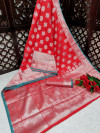 Red color banarasi silk saree with jacquard weaving butta