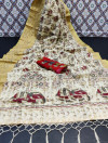 Multi color cotton brasso saree with kalam kari print