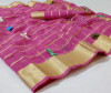 Pink color soft doriya saree with multi butterfly