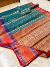 Rama green color kanchipuram handloom weaving silk saree with zari work