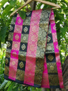 Black and pink color soft banarasi silk saree