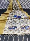 Multi color cotton brasso saree with kalam kari print