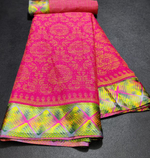 Pink color brasso silk saree