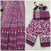 Rani pink chanderi cotton saree with zari weaving border