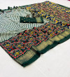 Green color soft pashmina silk printed saree