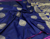 Navy blue color banarasi silk saree with gold zari weaving work
