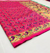 Rani pink color patola woven design silk saree with gold zari weaving work