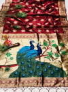 Coffee color soft banarasi silk saree with zari woven work