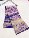 Purple color soft banarasi silk saree with golden zari weaving work