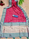 Gajari color patola silk saree with zari woven work