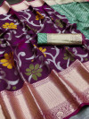 Magenta color handloom silk saree