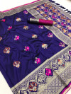 Magenta color soft banarasi silk saree with gold zari weaving work