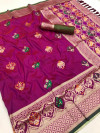 Purple color soft banarasi silk saree with gold zari weaving work