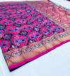Pink color patola woven design silk saree with gold zari weaving work