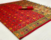 Red color patola silk saree with woven work
