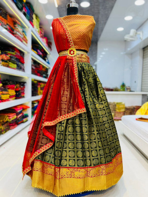 Kanchipuram silk zari weaving lehenga