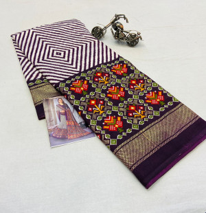 Magenta color soft pashmina silk printed saree