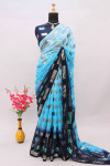 Multi color georgette saree with sequence work
