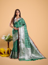 Green color Banarasi silk  saree with zari weaving work
