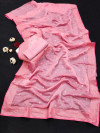 Baby pink color soft organza silk saree with sequence work