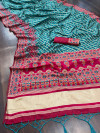 Rama green color soft cotton patola saree with woven design