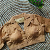 Brown color pure cotton stylish collar blouse