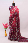Multi color georgette saree with sequence work