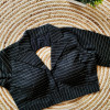 Black color pure cotton stylish collar blouse
