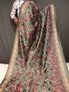 Green color soft cotton silk saree with digital printed work