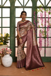 Magenta color soft silk saree with digital printed work