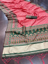 Gajari color soft cotton patola saree with woven design