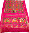 Pink color soft cotton patola saree with  foil printed work