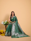 Green color Banarasi silk  saree with zari weaving work