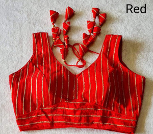 Red color designer ready made sequence work blouse
