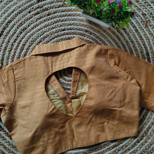 Brown color pure cotton stylish collar blouse