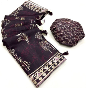 Magenta color dola silk saree with batik printed work