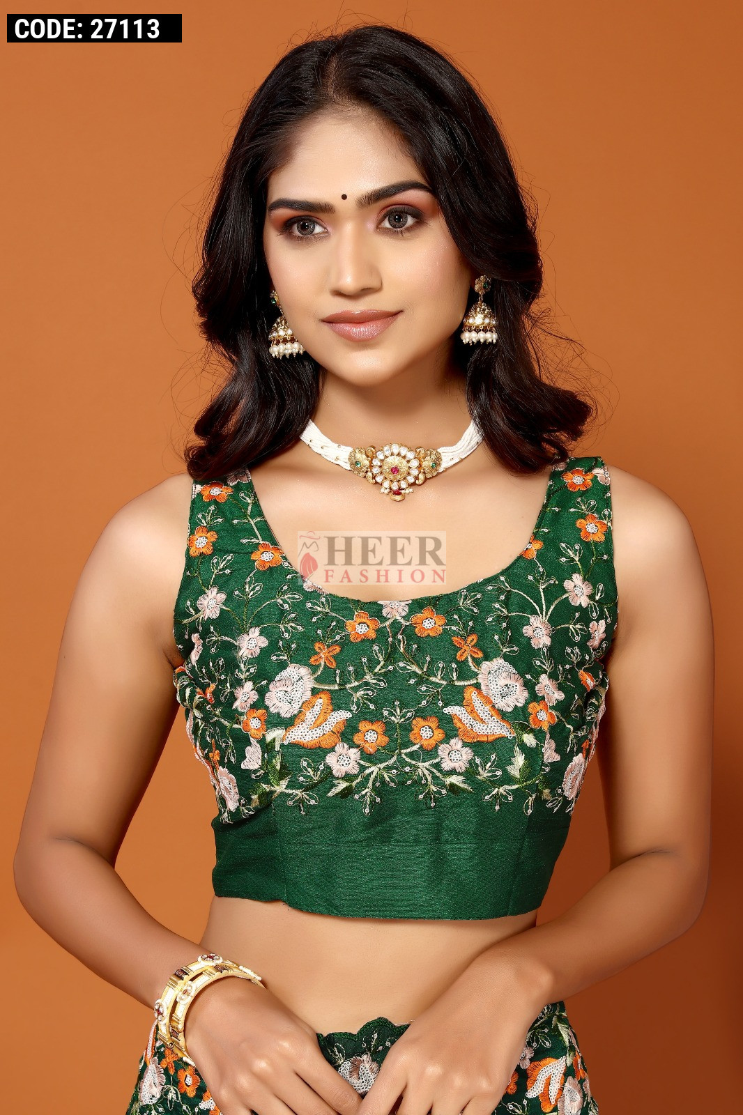 Women's Vichitra Silk Teal green Embroidered Designer Saree With Blouse Piece