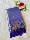 Royal blue color soft tissue paithani silk saree with zari weaving work