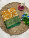 Yellow color soft dola silk saree with jacquard border