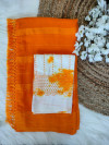 Orange color soft plain georgette saree with shibori printed blouse