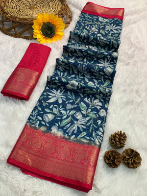 Firoji color soft dola silk saree with jacquard border