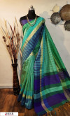 Multi color border and pallu  raw silk saree