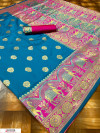 Firoji color soft & Pure Banarasi silk saree With Rich Weaving Pallu
